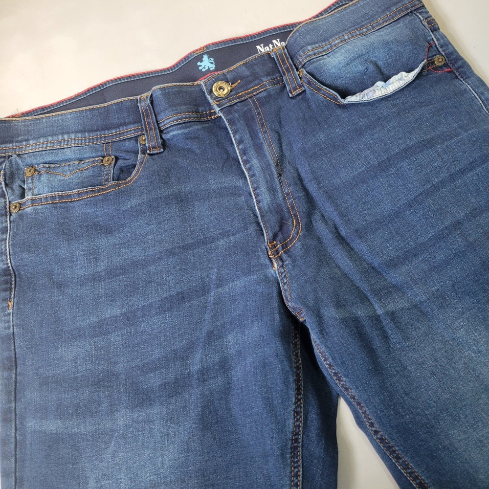Nat Nast Luxury Originals Denim Jeans Mens W36 L30 Relaxed Blue Cotton Blend‎